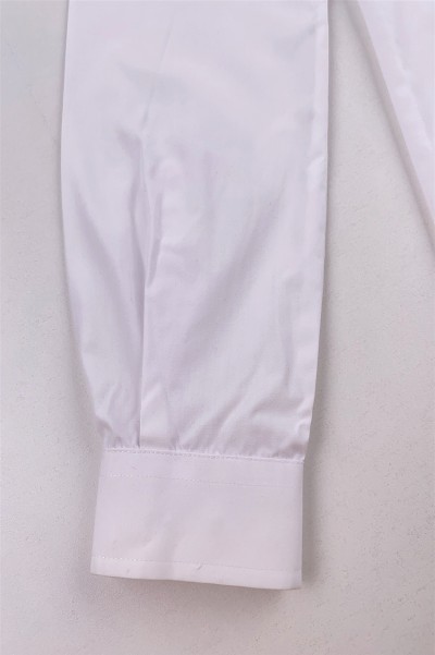 訂購白色純色女裝襯衫    設計修身修腰女裝襯衫    團隊制服   恤衫專門店   透氣   舒適      R377 側面照